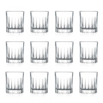 12 likérových sklenic v ekologickém křišťálu s dekoracemi lineárního designu - Senzatempo