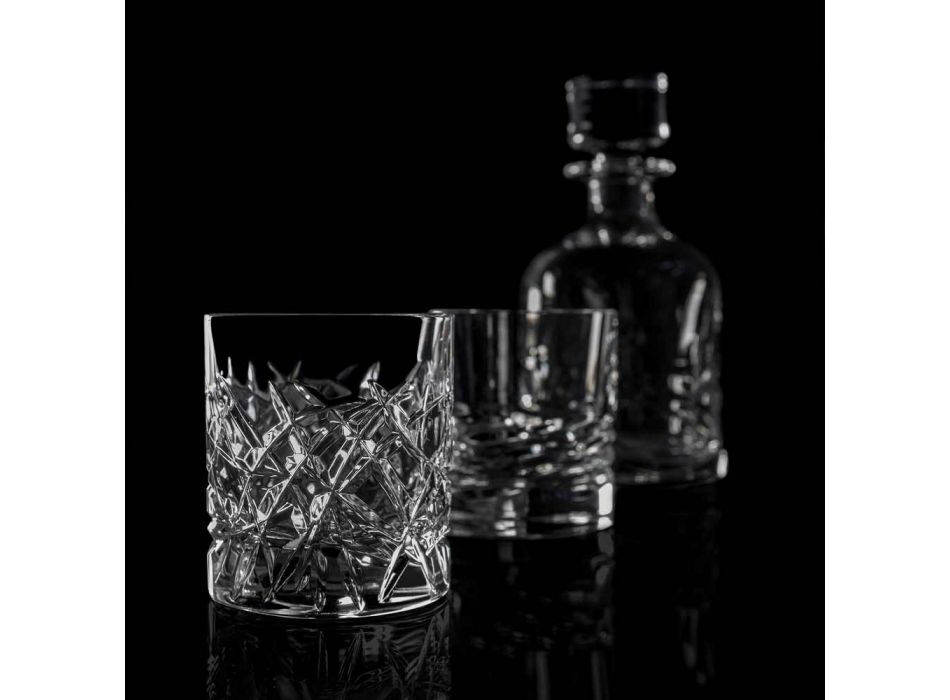 12 klasických brýlí Dof na vodní nebo whisky design v křišťálu - titan