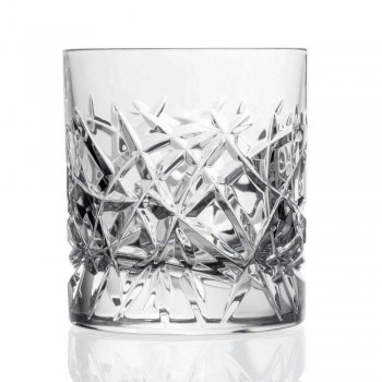 12 klasických brýlí Dof na vodní nebo whisky design v křišťálu - titan