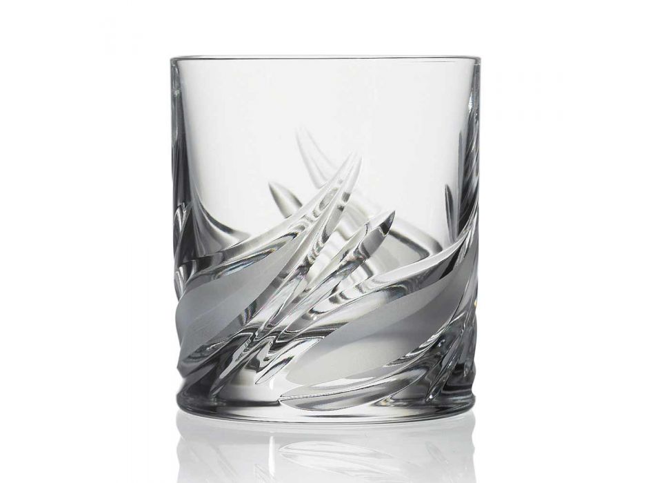 12 dvojitých staromódních sklenic na whisky s nízkou křišťálovou whisky - adventní Viadurini