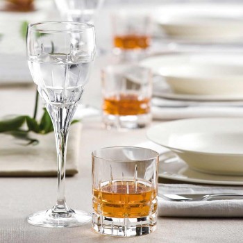 12 dvojitých staromódních sklenic na whisky Tumbler Basso v křišťálu - Fiucco