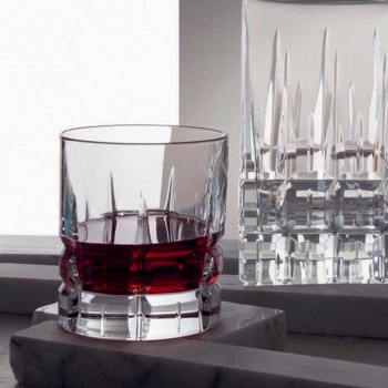 12 dvojitých staromódních sklenic na whisky Tumbler Basso v křišťálu - Fiucco