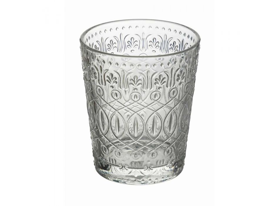 12 sklenic sklenice na vodu v zdobeném průhledném skle - maroccobic Viadurini