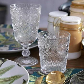 12 sklenic sklenice na vodu v zdobeném průhledném skle - maroccobic