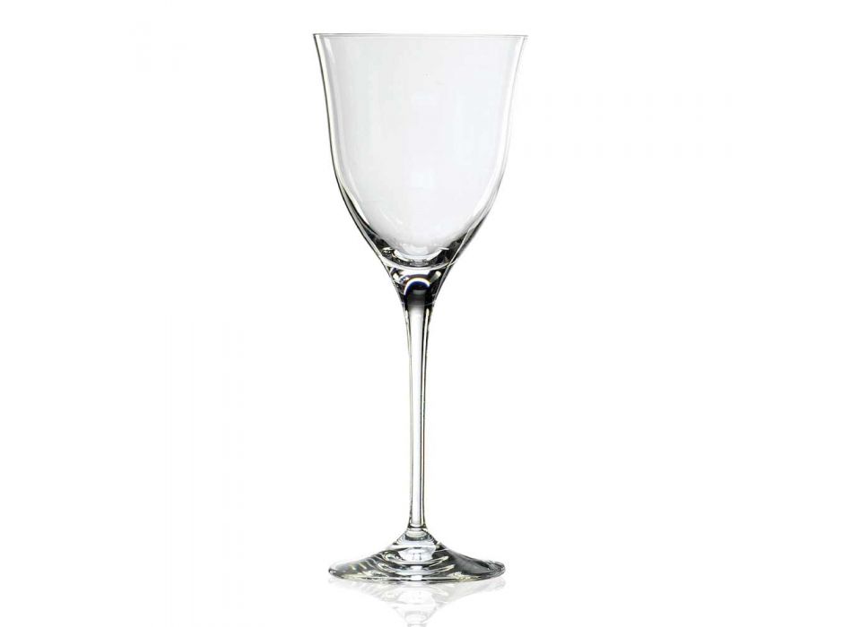 12 sklenic na bílé víno v ekologickém křišťálu Minimální luxusní design - hladký