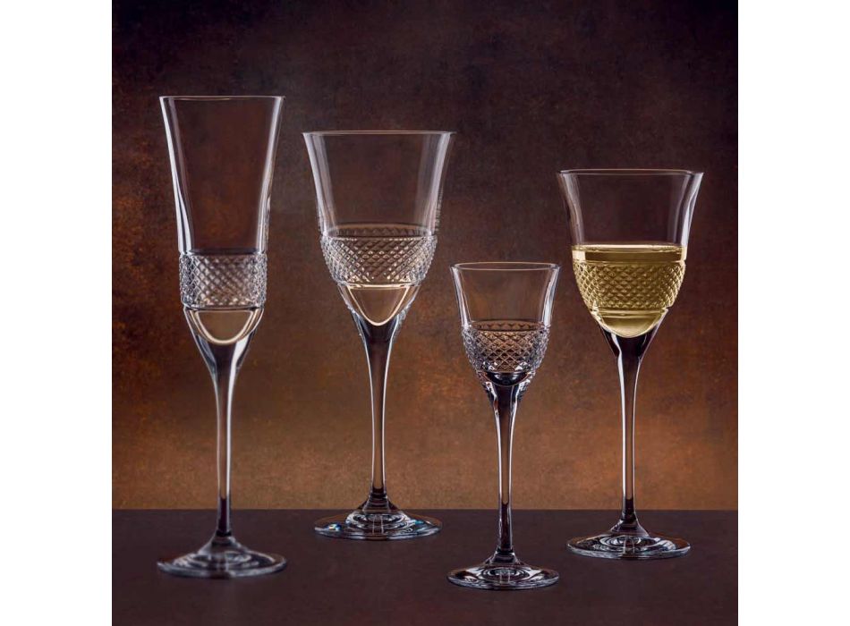 12 sklenic na červené víno v Eco Crystal Elegantní zdobený design - Milito Viadurini