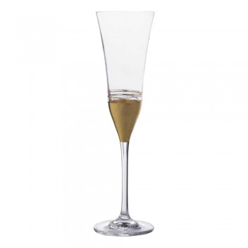 12 pohárů z křišťálové flétny s luxusním zlatým bronzem nebo platinovým listem - Soffio