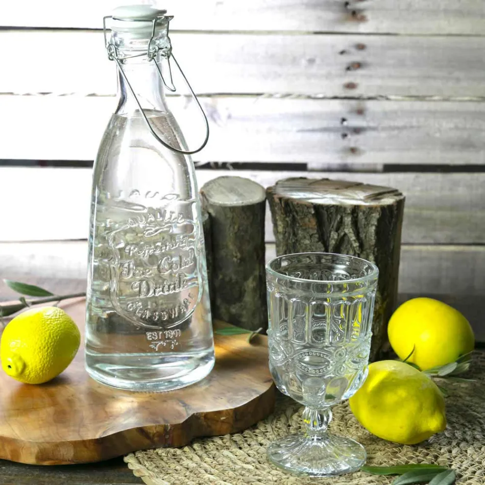 12 průhledných a zdobených skleněných pohárů na vánoční stůl - Garbobic Viadurini