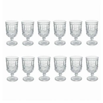 12 průhledných a zdobených skleněných pohárů na vánoční stůl - Garbobic