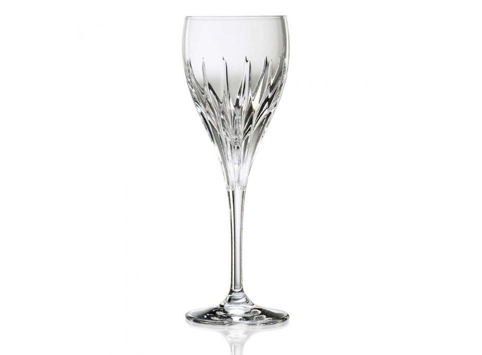 12 ručně zdobených sklenic na bílé víno v ekologickém luxusním křišťálu - Voglia