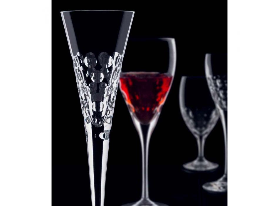 12 sklenic na víno Fluter brýle na křišťálové bubliny - Titanioball Viadurini