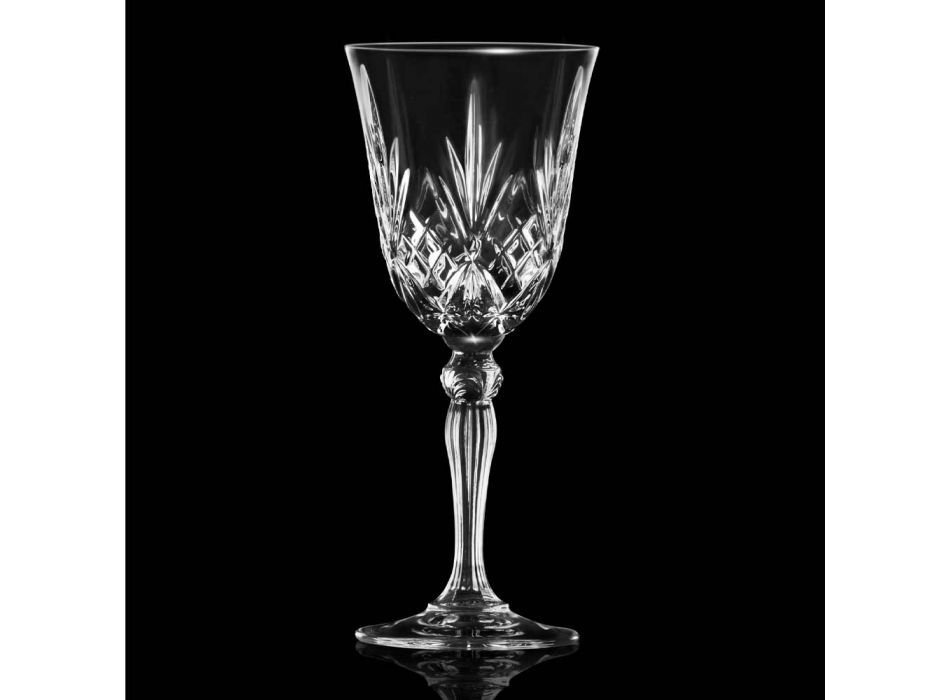 12 sklenic vína, vody, koktejlu v ekologickém stylu Crystal Vintage - Cantabile Viadurini