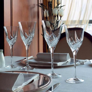 12 luxusních designových sklenic na bílé víno v ručně zdobeném ekologickém křišťálu - advent