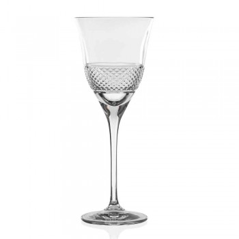 12 sklenic na bílé víno v ekologickém křišťálovém luxusním zdobeném designu - Milito