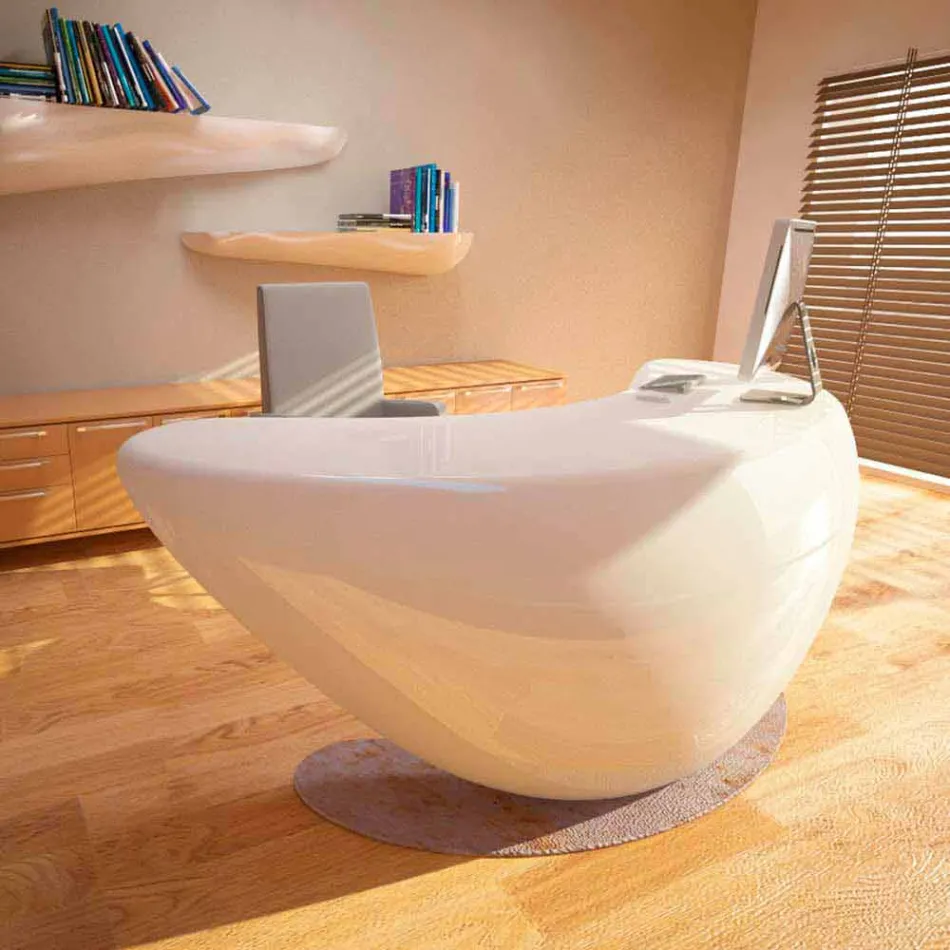 Moderní kancelářský stůl Boomerang Vyrobeno v Itálii Viadurini