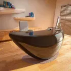 Moderní kancelářský stůl Boomerang Vyrobeno v Itálii Viadurini