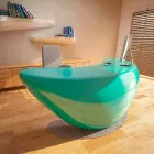 Moderní kancelářský stůl Boomerang Vyrobeno v Itálii Viadurini