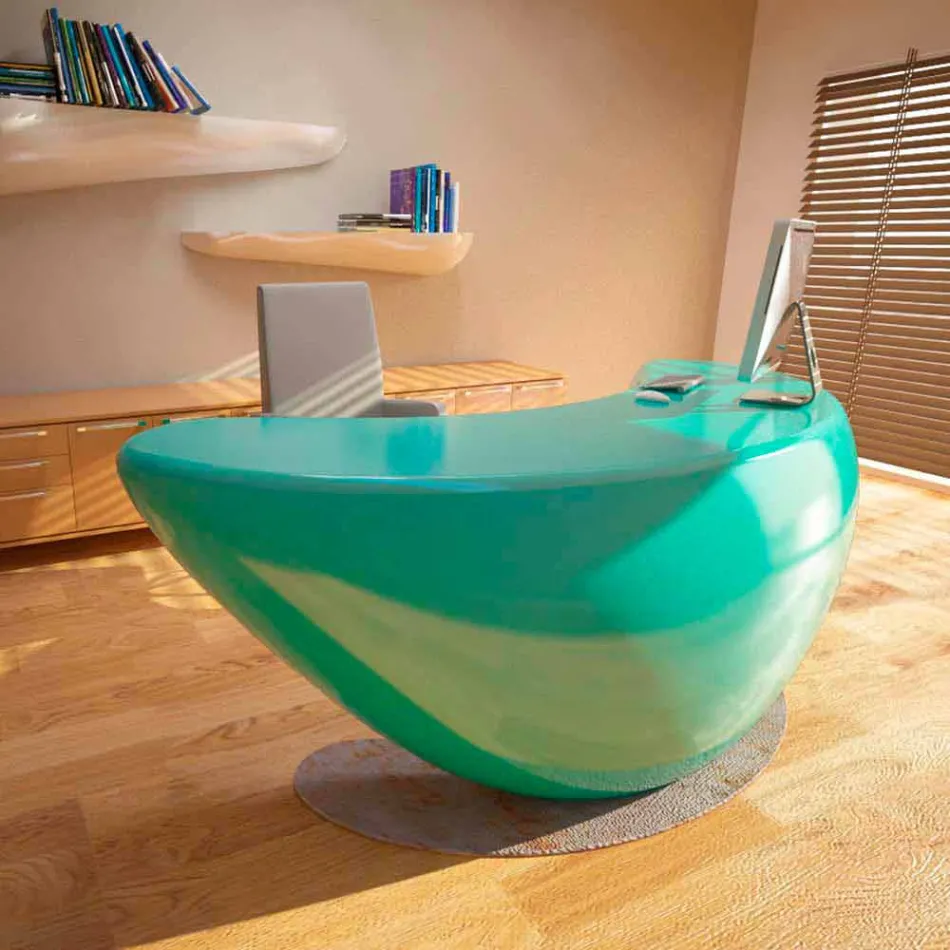 Moderní kancelářský stůl Boomerang Vyrobeno v Itálii Viadurini