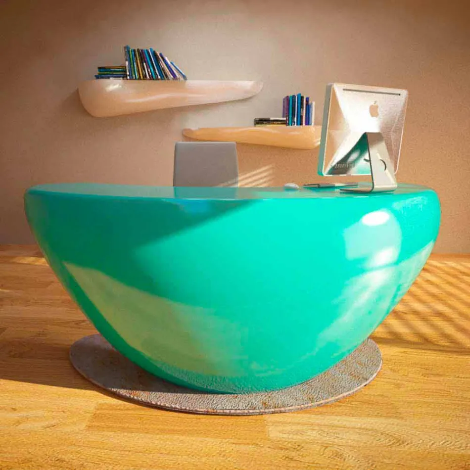 Moderní kancelářský stůl Boomerang Vyrobeno v Itálii Viadurini