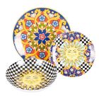 18 porcelánových talířů s dekoracemi inspirovanými sluncem - Farbe Viadurini