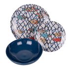 18 Porcelánové a kameninové talíře s barevnými rybími dekoracemi - Morgen Viadurini