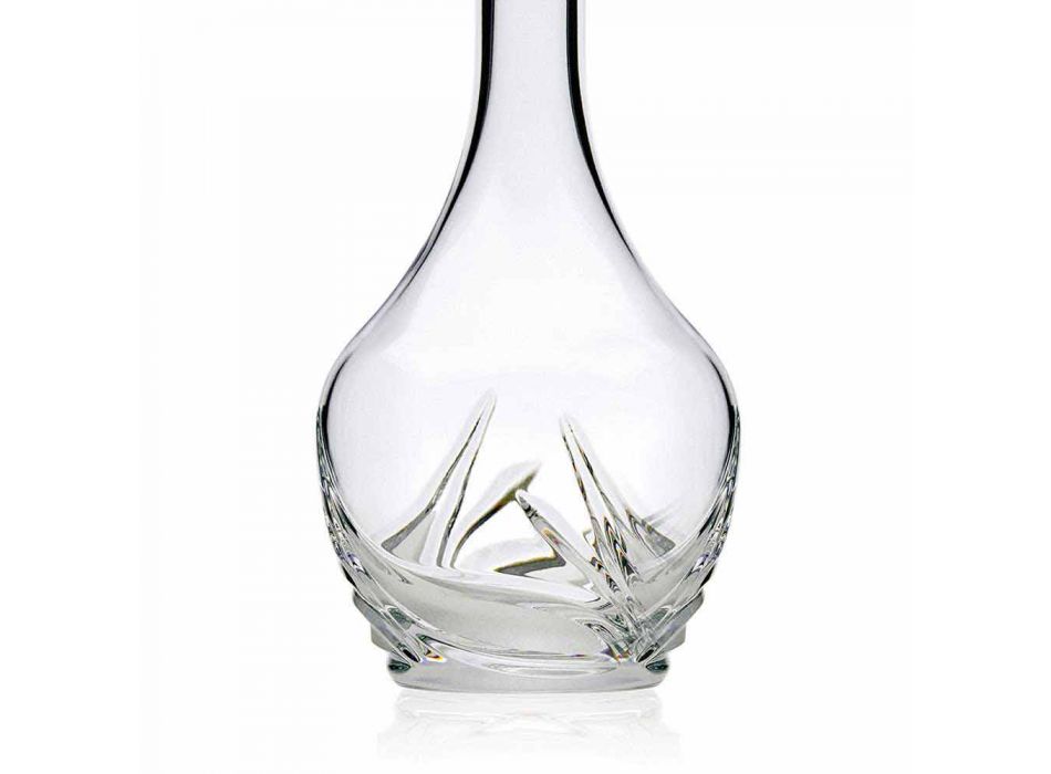 2 lahve na víno Eco Crystal s kulatým designovým víkem a dekoracemi - adventní Viadurini