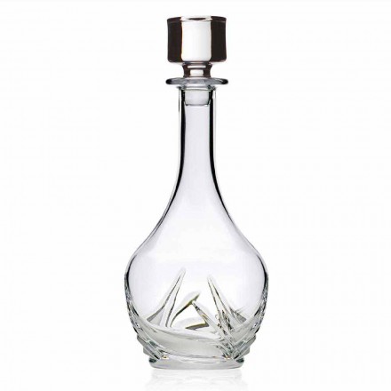 2 lahve na víno Eco Crystal s kulatým designovým víkem a dekoracemi - adventní Viadurini