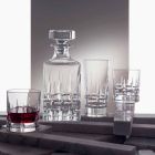 2 lahve na whisky s krystalovým víčkem čtvercového designu s víčkem - Fiucco Viadurini
