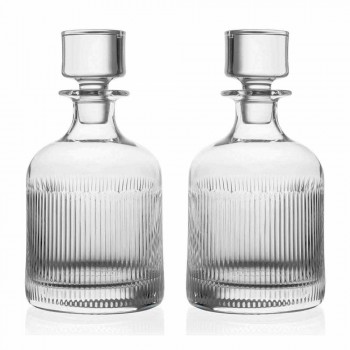 2 láhve na whisky s ekologickým křišťálovým víčkem Vintage Design - hmatové