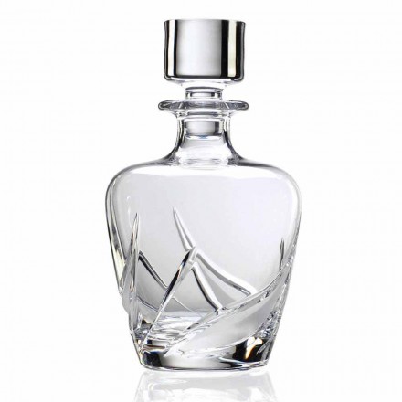 2 křišťálové láhve na whisky s luxusně zdobeným designovým víčkem - adventní Viadurini