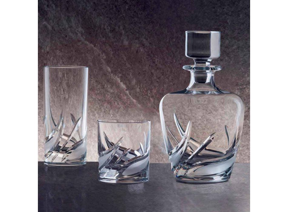 2 křišťálové láhve na whisky s luxusně zdobeným designovým víčkem - adventní