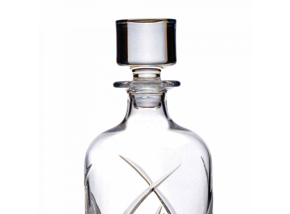 2 láhve na whisky s víčkem válcového designu v provedení Eco Crystal - Montecristo Viadurini