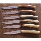 2 steakové nože s rukojetí v Ox Horn nebo dřevo vyrobené v Itálii - Marino Viadurini