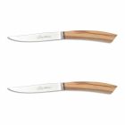 2 steakové nože s rohovou nebo dřevěnou rukojetí vyrobené v Itálii - Marino Viadurini