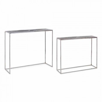 2 Consolle in Steel and Plated Aluminium Modern Design Homemotion - Narnia
