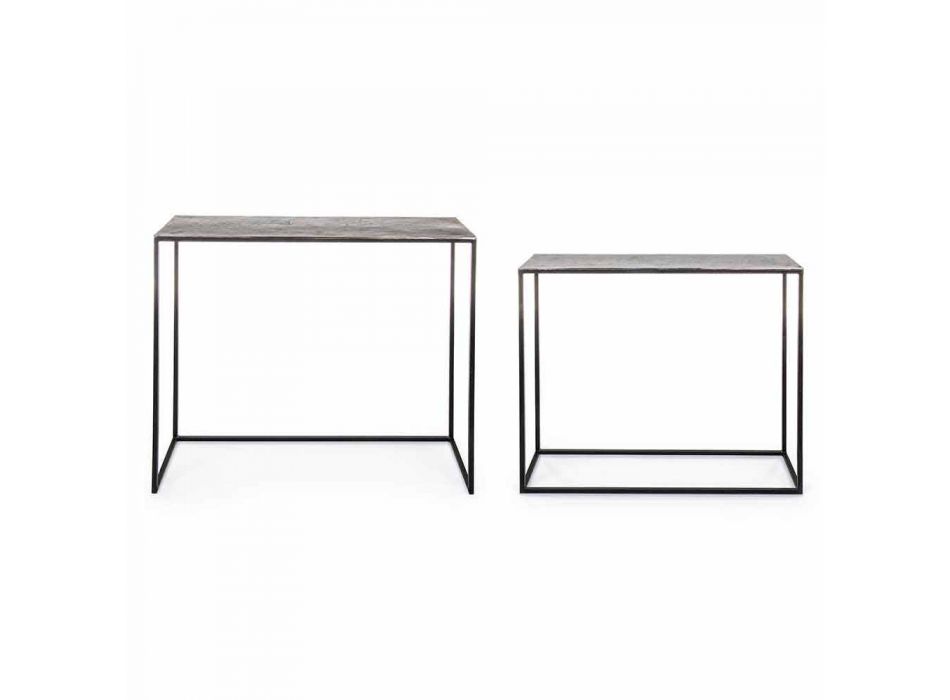 2 Consolle in Steel Industrial Style Modern Design Homemotion - Sesame