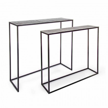 2 Consolle in Steel Industrial Style Modern Design Homemotion - Sesame Viadurini