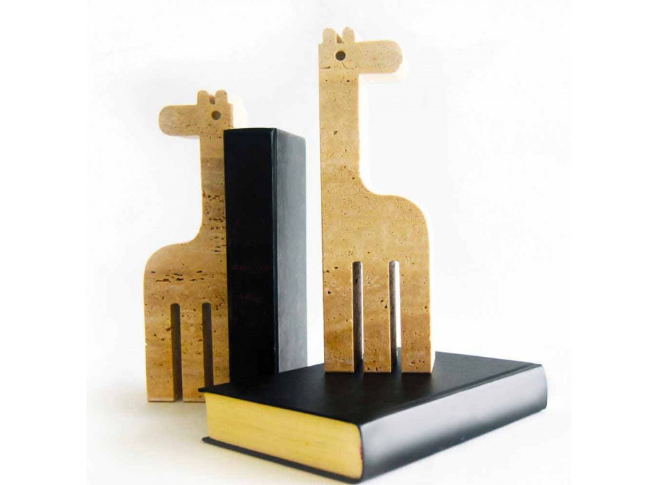 2 záložky v travertinovém mramoru ve tvaru žirafy vyrobené v Itálii - Morra
