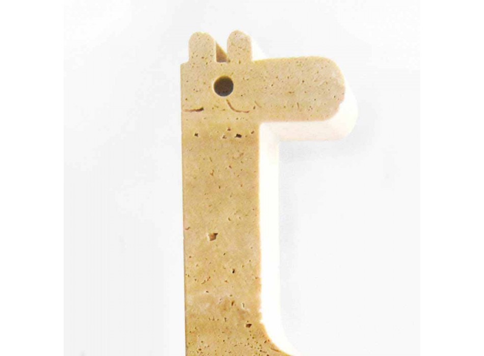 2 záložky v travertinovém mramoru ve tvaru žirafy vyrobené v Itálii - Morra Viadurini