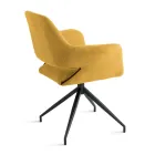 2 otočná křesla o 180° čalouněná látkou s kovovým rámem - Ivana Viadurini