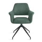 2 otočná křesla o 180° čalouněná látkou s kovovým rámem - Ivana Viadurini