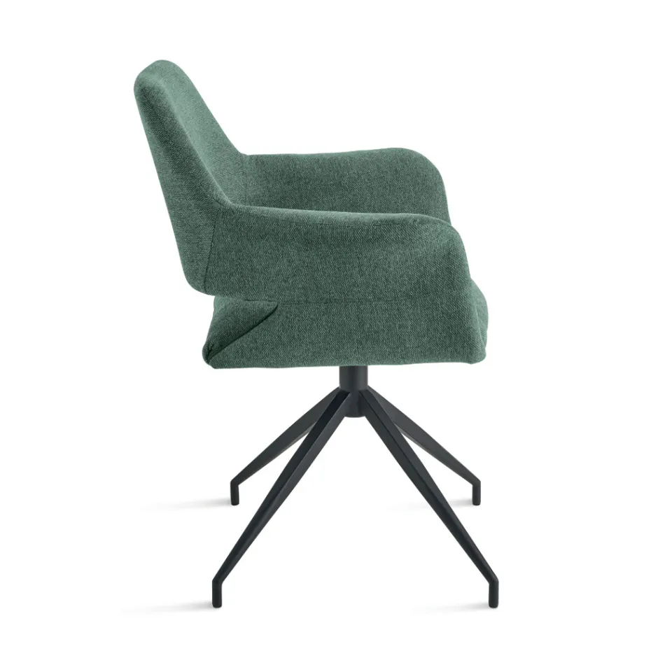 2 otočná křesla o 180° čalouněná látkou s kovovým rámem - Ivana Viadurini