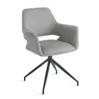 2 otočná křesla o 180° čalouněná látkou s kovovým rámem - Ivana Viadurini