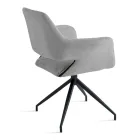 2 otočná křesla o 180° čalouněná látkou s kovovým rámem - Ivana Viadurini