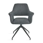 2 otočná křesla o 180° čalouněná látkou s kovovým rámem - Ivana Viadurini