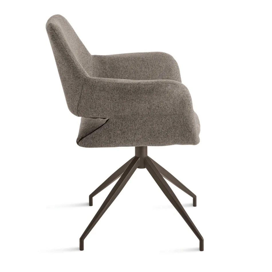 2 otočná křesla o 180° čalouněná látkou s kovovým rámem - Ivana Viadurini