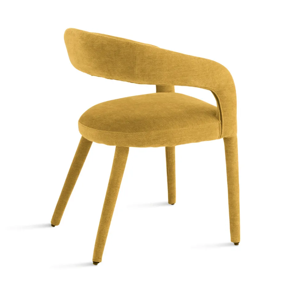 2 čalouněná křesla z látky bouclè s potaženým rámem - Domenica Viadurini