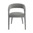 2 čalouněná křesla z látky bouclè s potaženým rámem - Domenica Viadurini