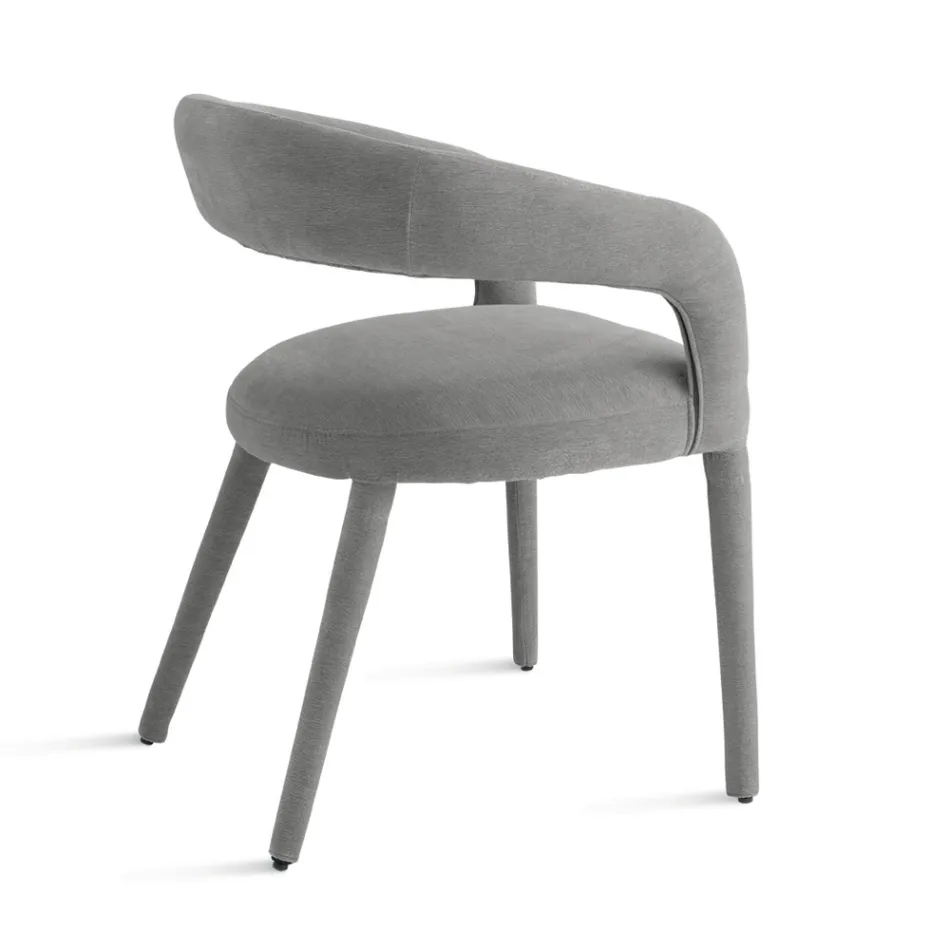 2 čalouněná křesla z látky bouclè s potaženým rámem - Domenica Viadurini