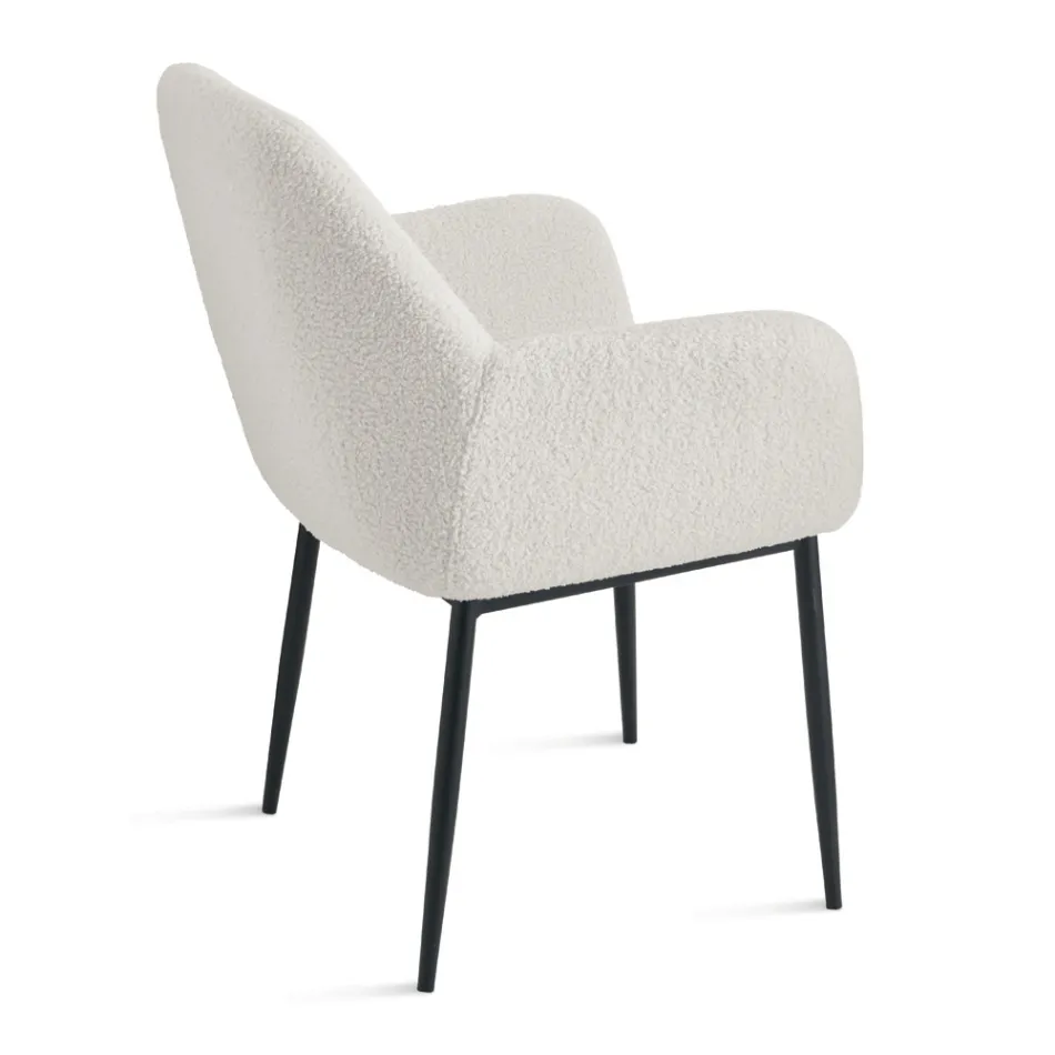 2 křesla s látkovým potahem Bouclè v různých barvách a s kovovým rámem - Teodora Viadurini